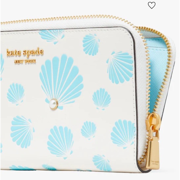 NWT-Kate Spade-Morgan-Seashell ๐Embossed-Zip-Around Continental Wallet-$210 - Picture 12 of 12